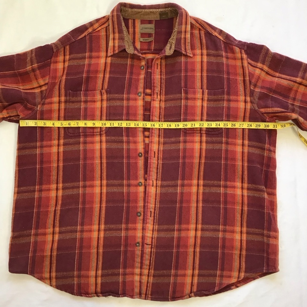 St. John’s Bay Men Vintage Red and Orange Strip Plaid Outdoor Shirt Jacket 4X - Picture 8 of 10